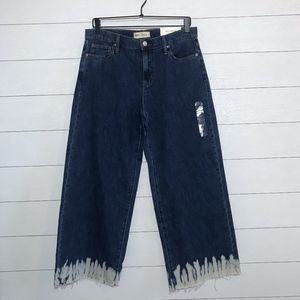 Gap Wide Leg High Rise Bleach Tie Dye Ankle Jeans